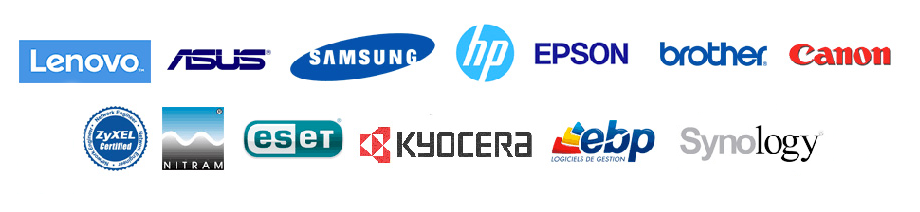 Nos partenaires informatiques, Logiciels, Téléphonie, infrastructure réseau et photocopieur.
